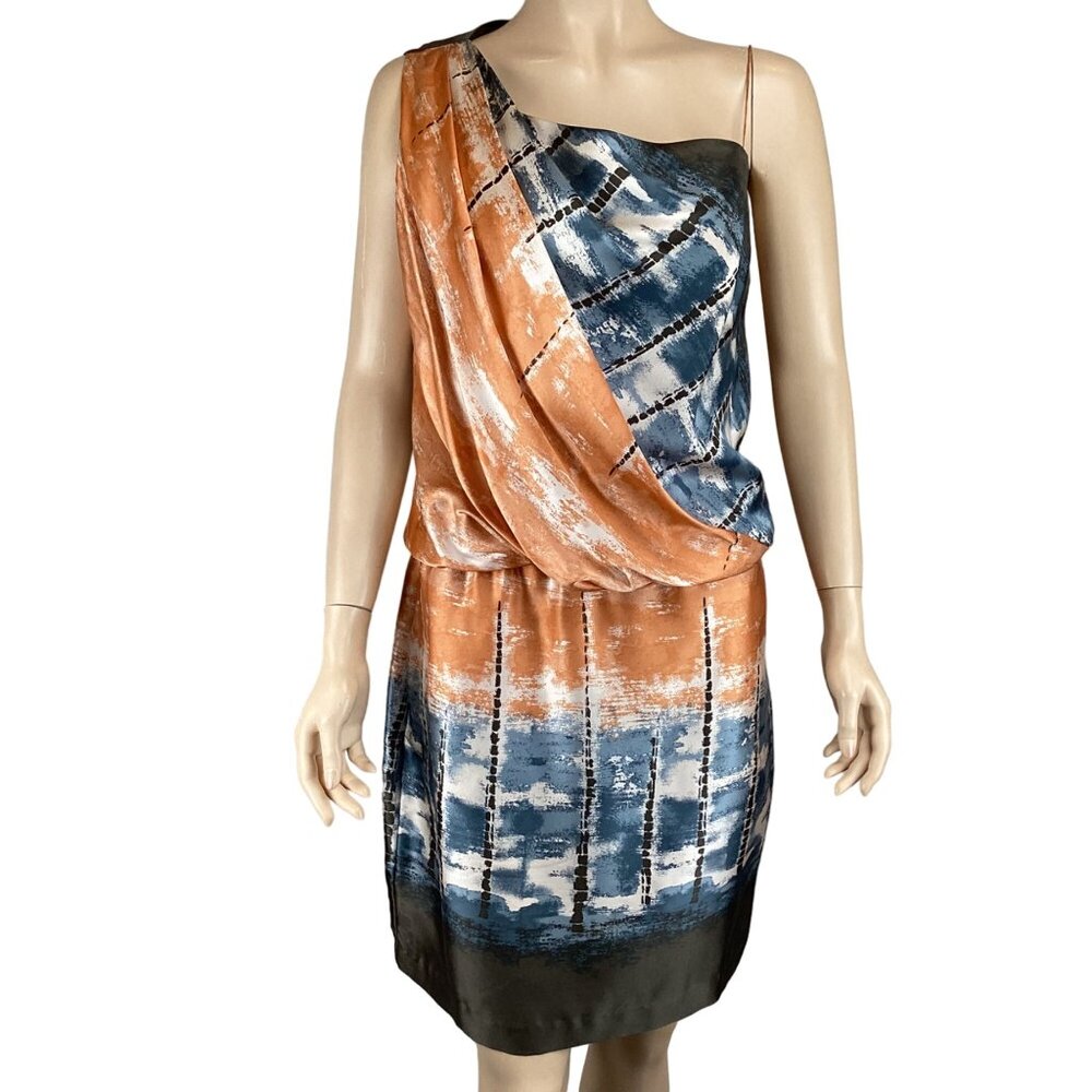 Robert Rodriguez Silk Dress Size 8 Abstract‎ Print Feminine Flattering Statement